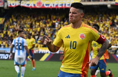 Colombia 2 Argentina 1: con gol y asistencia de James Rodríguez