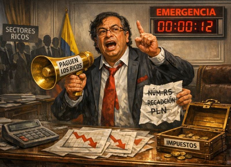¡Petro contra los millonarios! Culpa a la codicia ajena por la quiebra inminente, pero sin números en la mesa